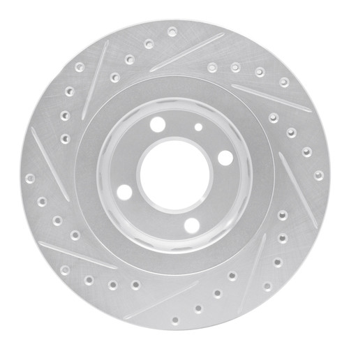 R1 90-93 Volkswagen Passat (USA/Canada) Front Right Drilled & Slotted Silver Brake Rotor