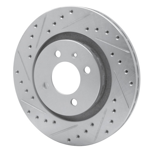 R1 90-93 Volkswagen Passat (USA/Canada) Front Left Drilled & Slotted Silver Brake Rotor