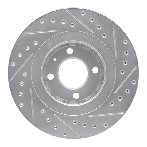 R1 90-93 Volkswagen Passat (USA/Canada) Front Left Drilled & Slotted Silver Brake Rotor