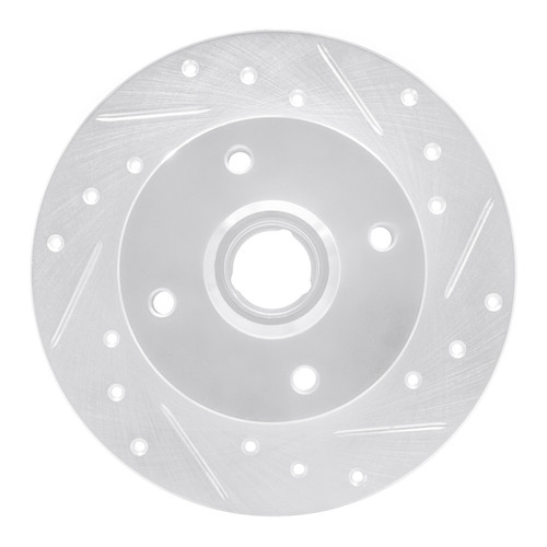 R1 85-02 Volkswagen CORRADO Rear Right Drilled & Slotted Silver Brake Rotor