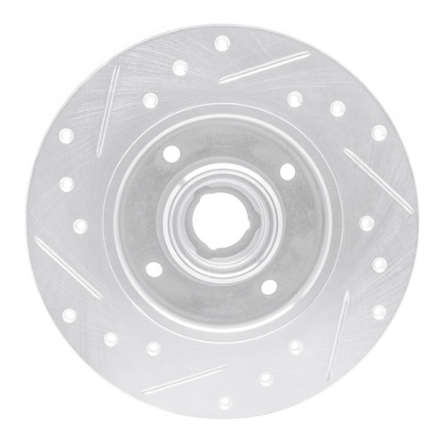 R1 85-02 Volkswagen CORRADO Rear Right Drilled & Slotted Silver Brake Rotor