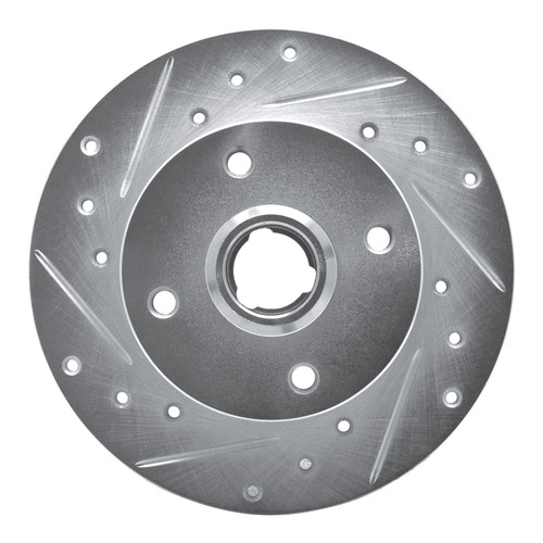 R1 85-02 Volkswagen CORRADO Rear Left Drilled & Slotted Silver Brake Rotor
