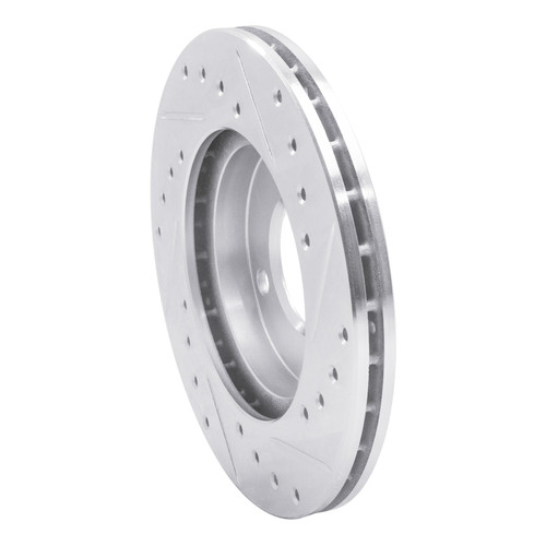 R1 80-08 Audi 4000 Front Left Drilled & Slotted Silver Brake Rotor