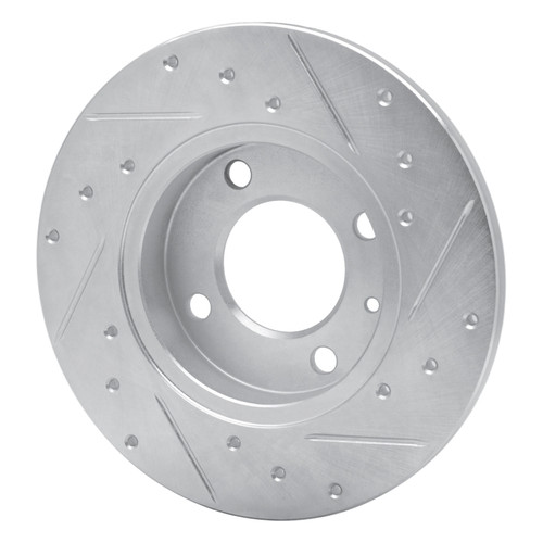 R1 73-05 Audi 4000 Front Left Drilled & Slotted Silver Brake Rotor