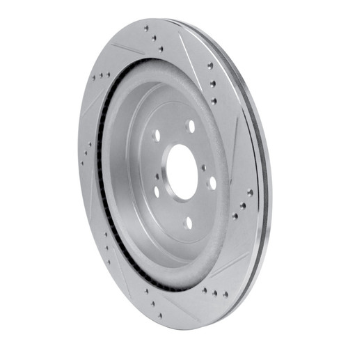 R1 16-22 Lexus RX450hL Rear Left Drilled & Slotted Silver Brake Rotor