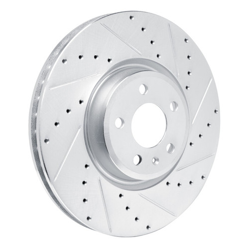 R1 18-25 Audi SQ5 Sportback Front Right Drilled & Slotted Silver Brake Rotor