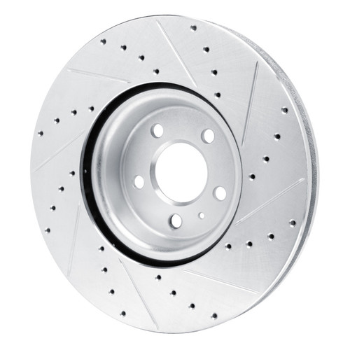 R1 18-25 Audi S5 Front Left Drilled & Slotted Silver Brake Rotor