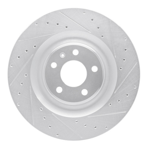 R1 17-25 Audi S8 Rear Right Drilled & Slotted Silver Brake Rotor