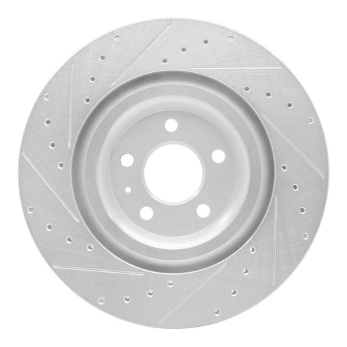 R1 17-25 Audi S8 Rear Right Drilled & Slotted Silver Brake Rotor