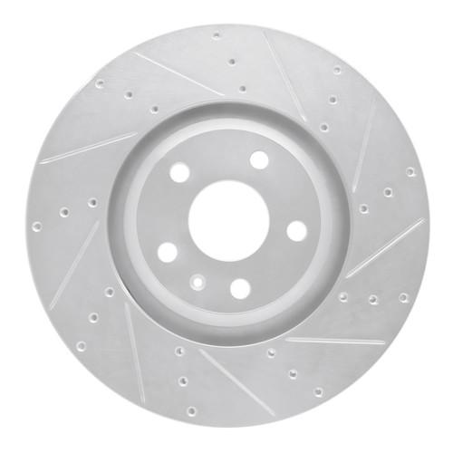 R1 12-15 Audi TTS Quattro Front Right Drilled & Slotted Silver Brake Rotor