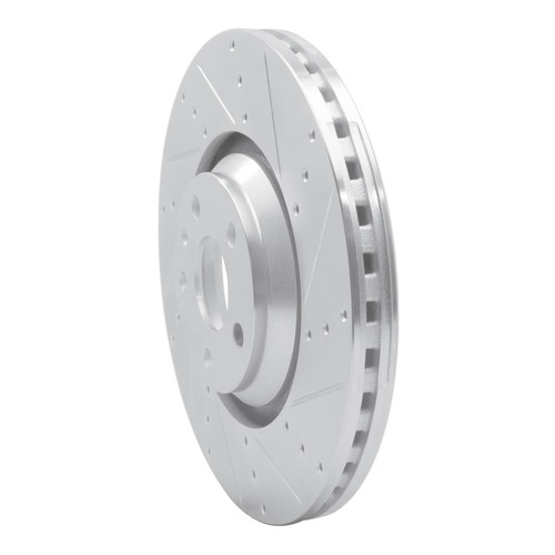 R1 12-15 Audi TTS Quattro Front Right Drilled & Slotted Silver Brake Rotor