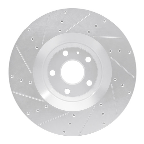 R1 12-15 Audi TTS Quattro Front Right Drilled & Slotted Silver Brake Rotor