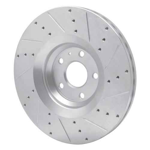 R1 12-15 Audi TTS Quattro Front Left Drilled & Slotted Silver Brake Rotor