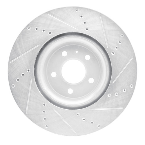 R1 12-20 Audi Q5 (Mexico) Front Left Drilled & Slotted Silver Brake Rotor