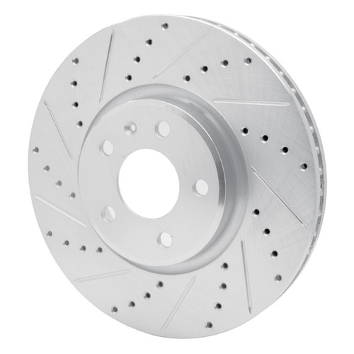 R1 11-17 Audi Q5 (Mexico) Front Left Drilled & Slotted Silver Brake Rotor