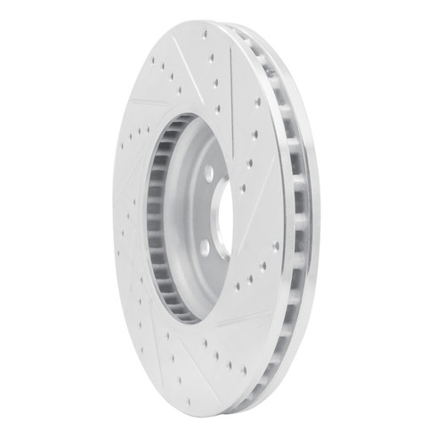 R1 08-12 Audi Q5 (Mexico) Front Left Drilled & Slotted Silver Brake Rotor