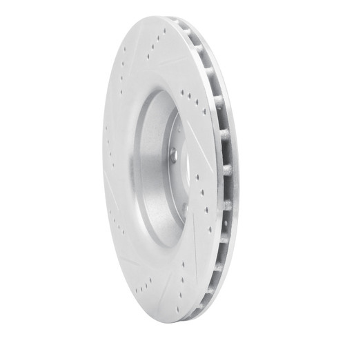 R1 08-15 Audi TT Quattro Rear Right Drilled & Slotted Silver Brake Rotor