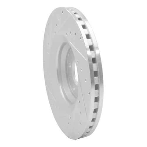 R1 08-11 Audi TT Quattro Front Right Drilled & Slotted Silver Brake Rotor