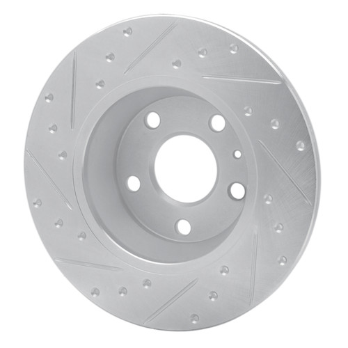 R1 08-15 Audi TT Rear Right Drilled & Slotted Silver Brake Rotor