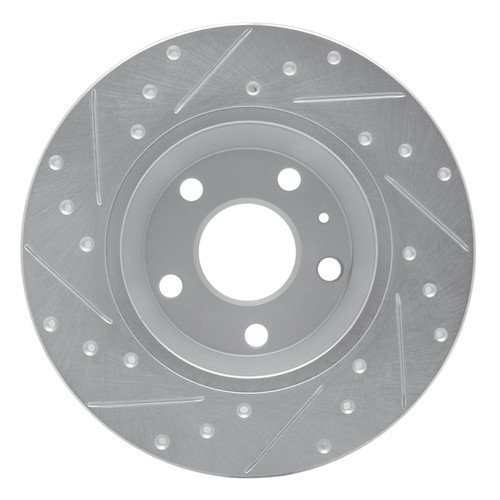 R1 08-15 Audi TT Rear Right Drilled & Slotted Silver Brake Rotor