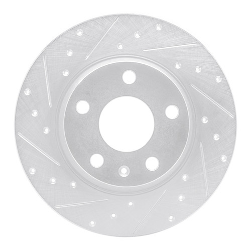 R1 08-15 Audi TT Rear Left Drilled & Slotted Silver Brake Rotor