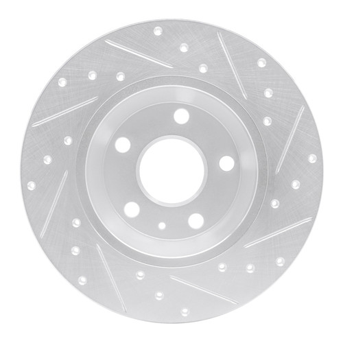 R1 08-15 Audi TT Rear Left Drilled & Slotted Silver Brake Rotor