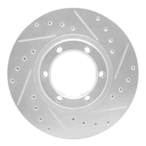 R1 07-11 Audi S6 Rear Right Drilled & Slotted Silver Brake Rotor