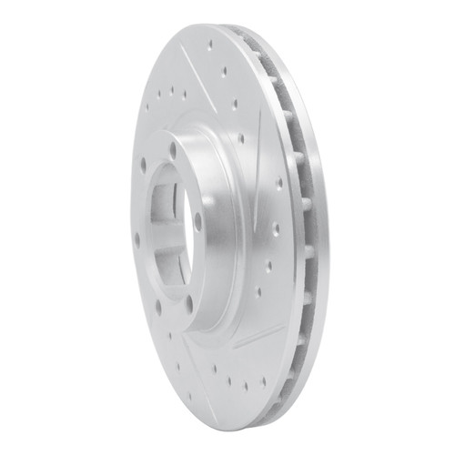 R1 07-11 Audi S6 Rear Right Drilled & Slotted Silver Brake Rotor