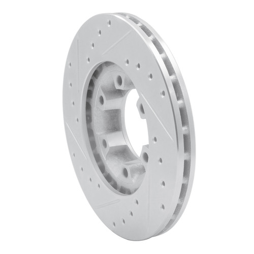 R1 07-11 Audi S6 Rear Right Drilled & Slotted Silver Brake Rotor