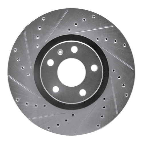 R1 05-11 Audi A6 (USA/Canada) Front Left Drilled & Slotted Silver Brake Rotor