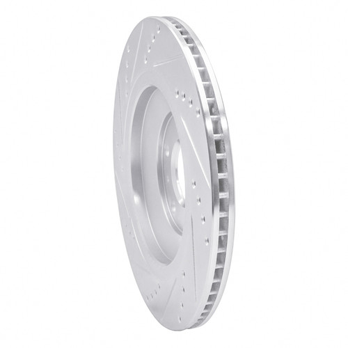 R1 04-18 Audi A8 Rear Right Drilled & Slotted Silver Brake Rotor