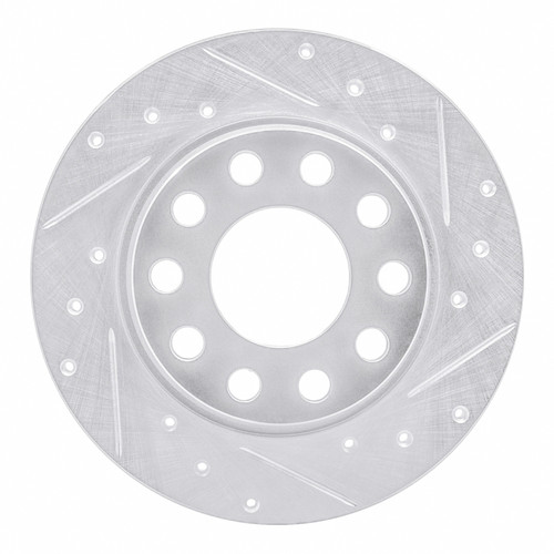 R1 00-08 Audi A4 (USA/Canada) Rear Right Drilled & Slotted Silver Brake Rotor