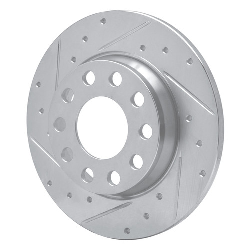 R1 00-08 Audi A4 (USA/Canada) Rear Left Drilled & Slotted Silver Brake Rotor