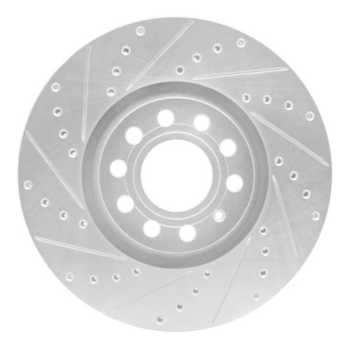 R1 97-06 Audi A6 (USA/Canada) Front Left Drilled & Slotted Silver Brake Rotor