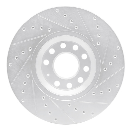 R1 97-06 Audi A6 (USA/Canada) Front Left Drilled & Slotted Silver Brake Rotor