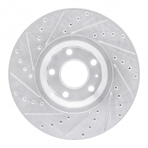 R1 97-06 Audi A6 Quattro Front Right Drilled & Slotted Silver Brake Rotor