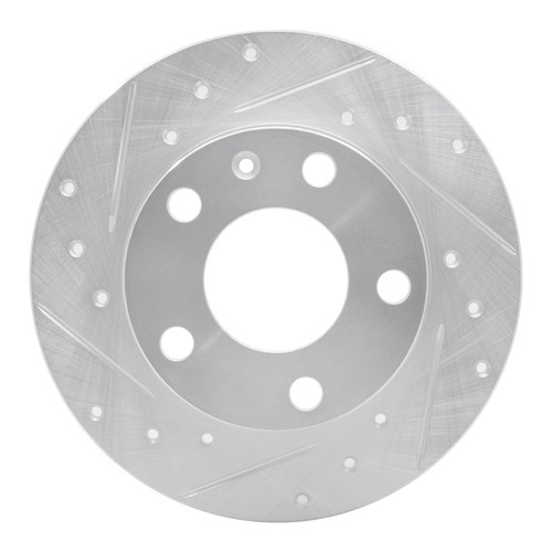 R1 02-06 Audi A4 Quattro Rear Left Drilled & Slotted Silver Brake Rotor