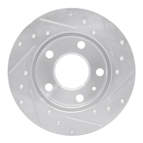 R1 02-06 Audi A4 Quattro Rear Left Drilled & Slotted Silver Brake Rotor