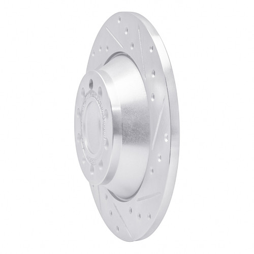 R1 05-11 Audi A6 Quattro Rear Right Drilled & Slotted Silver Brake Rotor