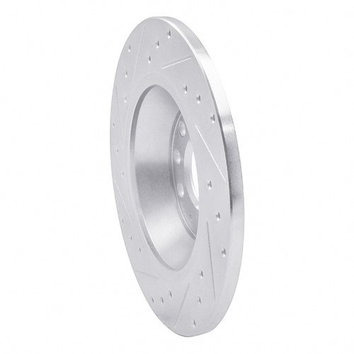 R1 05-11 Audi A6 Quattro Rear Right Drilled & Slotted Silver Brake Rotor