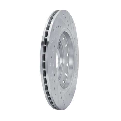 R1 04-10 Audi A8 Rear Right Drilled & Slotted Silver Brake Rotor