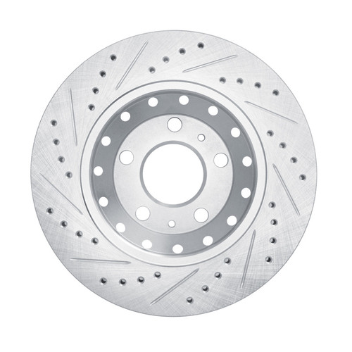 R1 04-10 Audi A8 Rear Right Drilled & Slotted Silver Brake Rotor