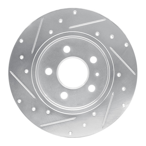 R1 00-09 Audi A4 (USA/Canada) Rear Right Drilled & Slotted Silver Brake Rotor