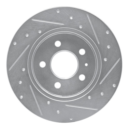 R1 00-09 Audi A4 Quattro Rear Left Drilled & Slotted Silver Brake Rotor