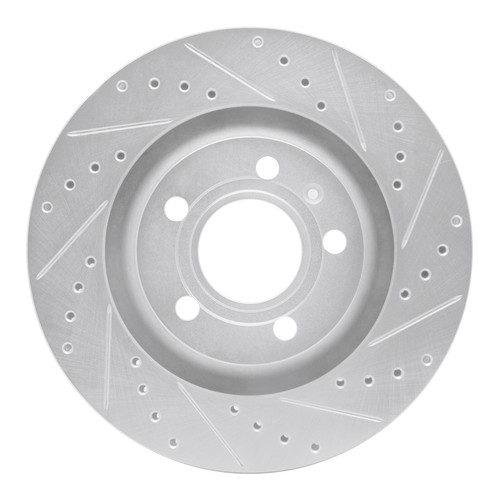 R1 04-09 Audi S4 Rear Right Drilled & Slotted Silver Brake Rotor