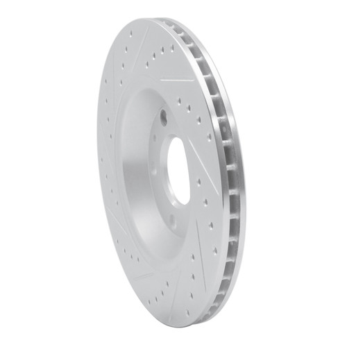 R1 04-09 Audi S4 Rear Right Drilled & Slotted Silver Brake Rotor