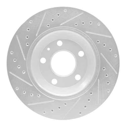 R1 04-09 Audi S4 Rear Right Drilled & Slotted Silver Brake Rotor