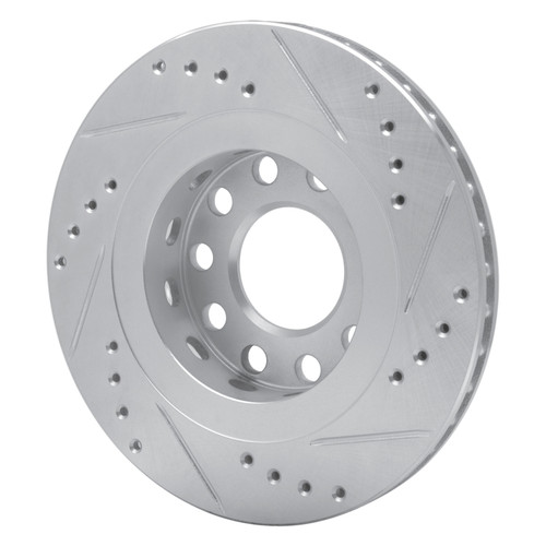 R1 04-05 Audi ALLROAD Rear Left Drilled & Slotted Silver Brake Rotor