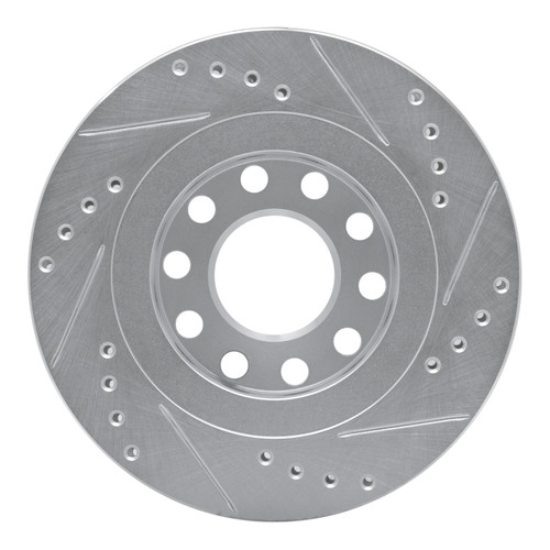 R1 04-05 Audi ALLROAD Rear Left Drilled & Slotted Silver Brake Rotor