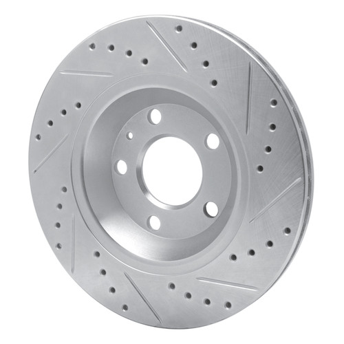 R1 04-09 Audi S4 Rear Left Drilled & Slotted Silver Brake Rotor